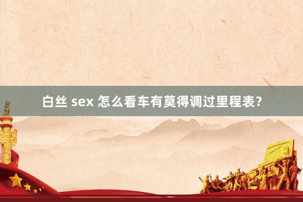 白丝 sex 怎么看车有莫得调过里程表？