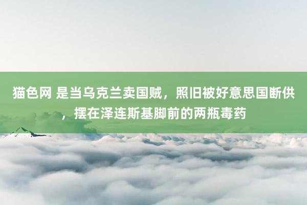猫色网 是当乌克兰卖国贼，照旧被好意思国断供，摆在泽连斯基脚前的两瓶毒药