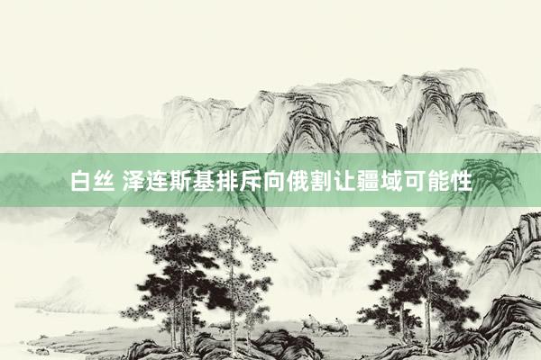 白丝 泽连斯基排斥向俄割让疆域可能性