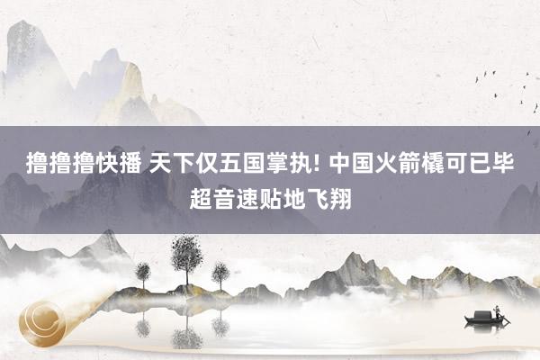 撸撸撸快播 天下仅五国掌执! 中国火箭橇可已毕超音速贴地飞翔
