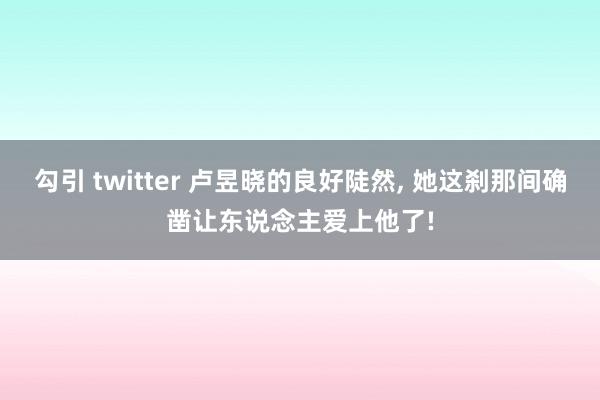 勾引 twitter 卢昱晓的良好陡然, 她这刹那间确凿让东说念主爱上他了!